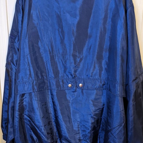 AST Sportswear Vintage Lined Blue Satin Coaches Jacket w/Pockets - size 6XL - Picture 10 of 12